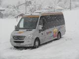 Anreise der Canes mit dem Dysli-Bus ins hochwinterliche Flims
